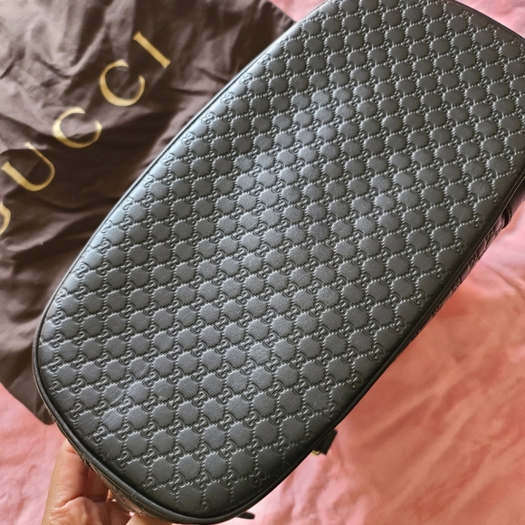 SOLDMicroguccissima Black Genuine Leather Dome bag - Picture 3 of 4